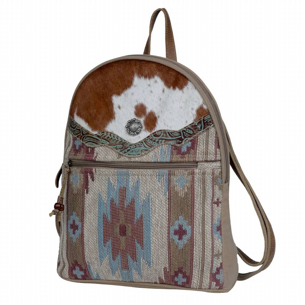 NEW MYRA BAG adorable pattern backpack in tan